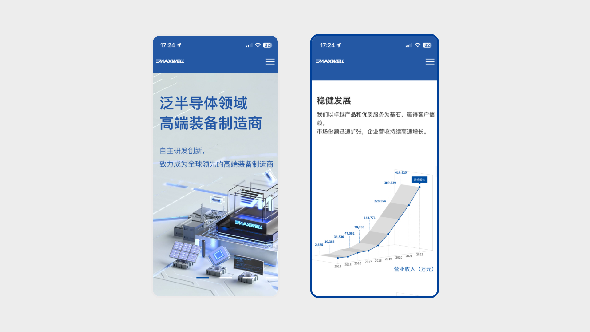 迈为股份官网投资者关系时间轴移动端展示